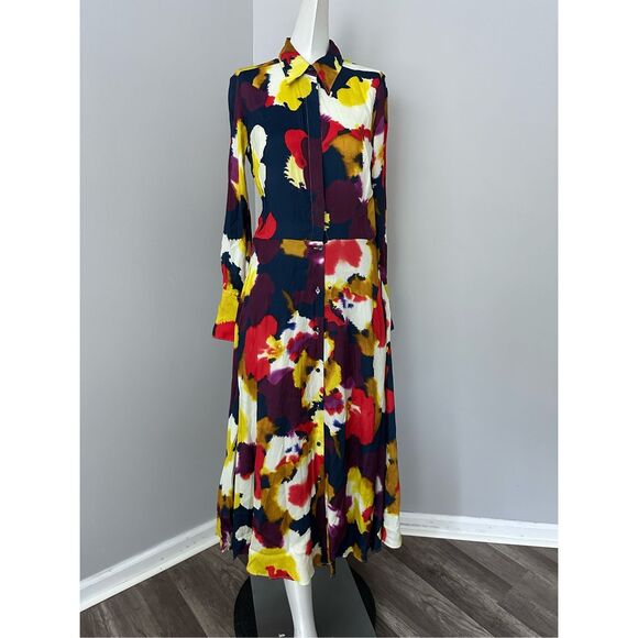 NWT SARA ROKA Shelby Floral A-Line Midi-Dress IT 38 / US 2 $1340 - Picture 4 of 12